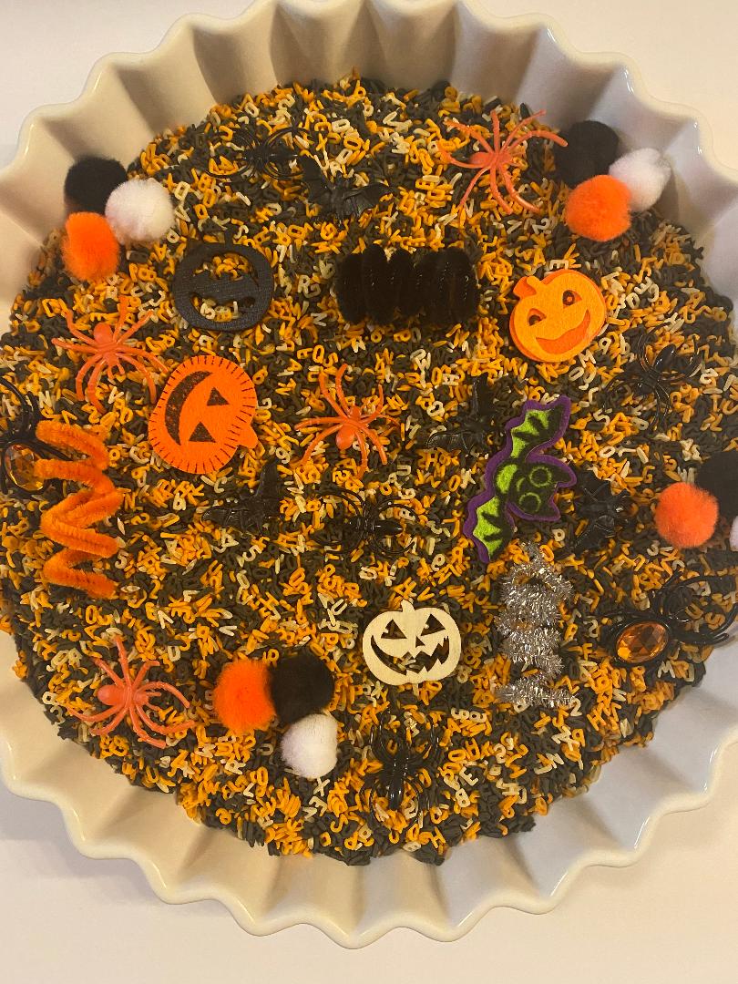 Halloween Alphabet & Number Sensory Pasta