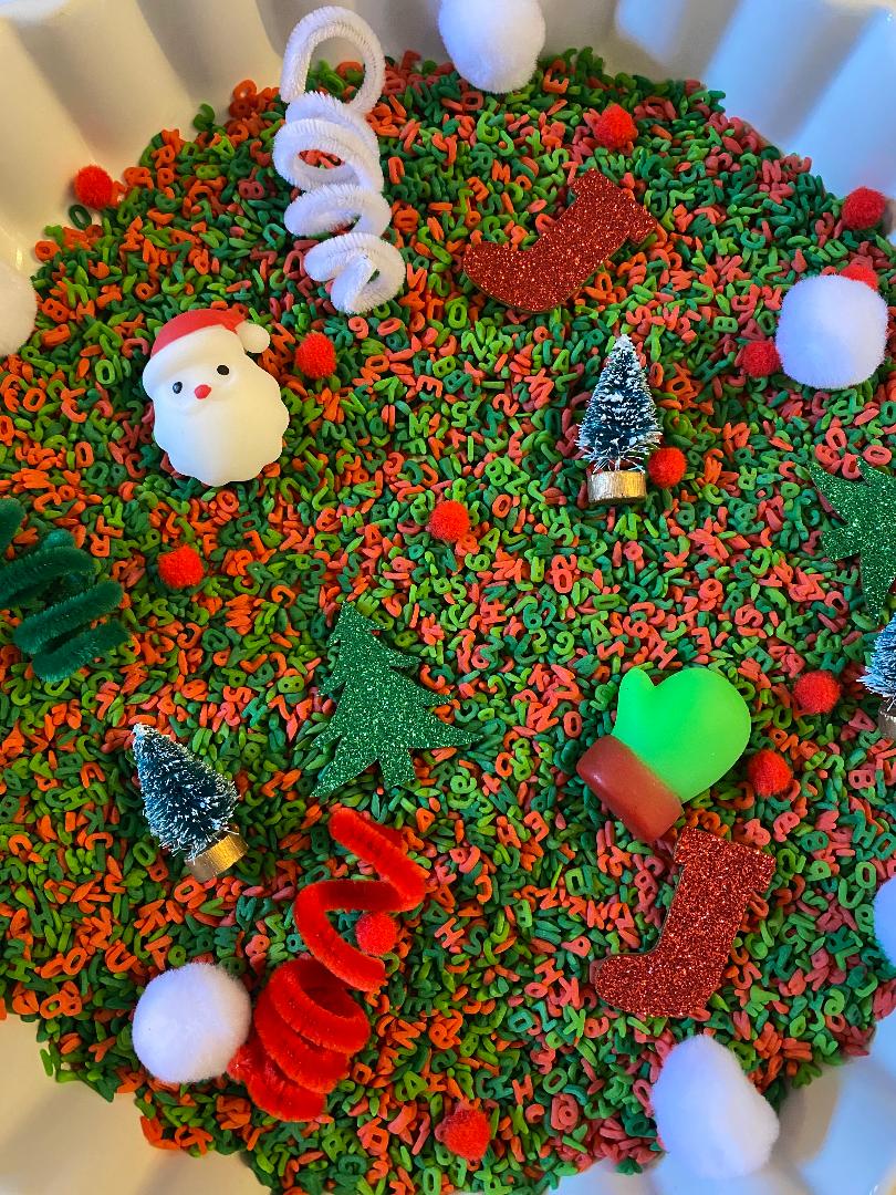 Holly, Jolly & Bright Alphabet & Number Sensory Pasta