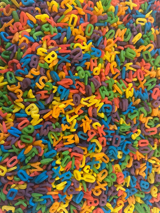 Rainbow Alphabet & Number Sensory Pasta
